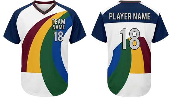 Four-color Large Block Curve Custom Baseball Jerseys